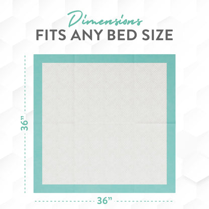 Inspire Super Absorbent Disposable Bed Pads for Chronic Incontinence Ultra Thick and Absorbent Bed Pads Disposable Adult | Pee Pads for Adults (36" X 36" Pack of 50) XX Large