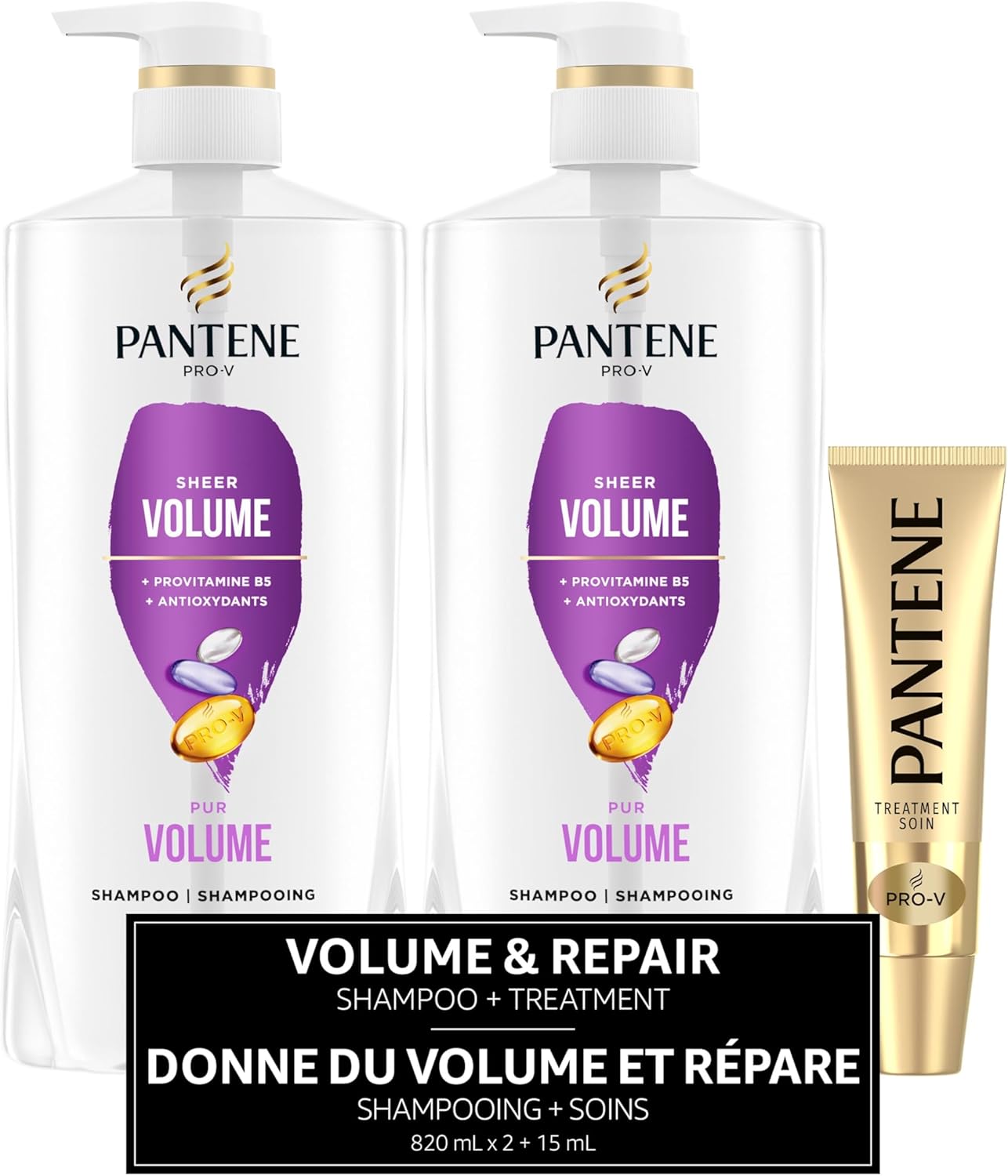 Pantene Sheer Volume 72 HR Fülle Shampoo, 355 ml