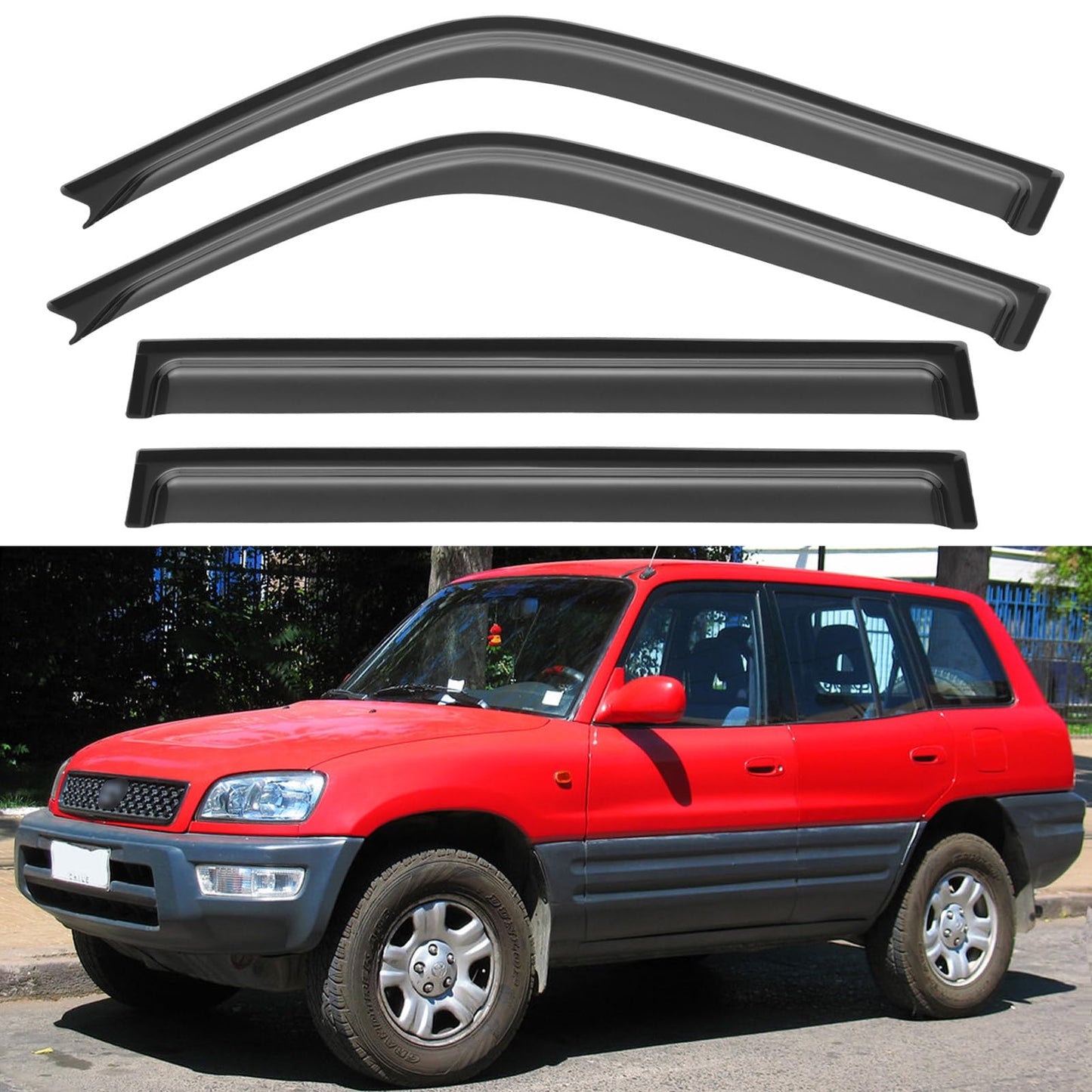 Window Visors Rain Guards for 2015-2026 Ford F150 SuperCrew & 2017-2026 F-150 Raptor F250 F350 F450 F550 Super Duty Crew Cab, Out-Channel Window Vent Deflectors Visors Shades Protectors
