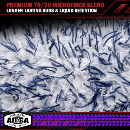 AIDEA Car Wash Mitt Microfiber, 2PK Scratch Free Lint-Free, Premium Chenille Microfiber Mitt Car Wash Brush, Green, Regular Size 7.12''X10.14''