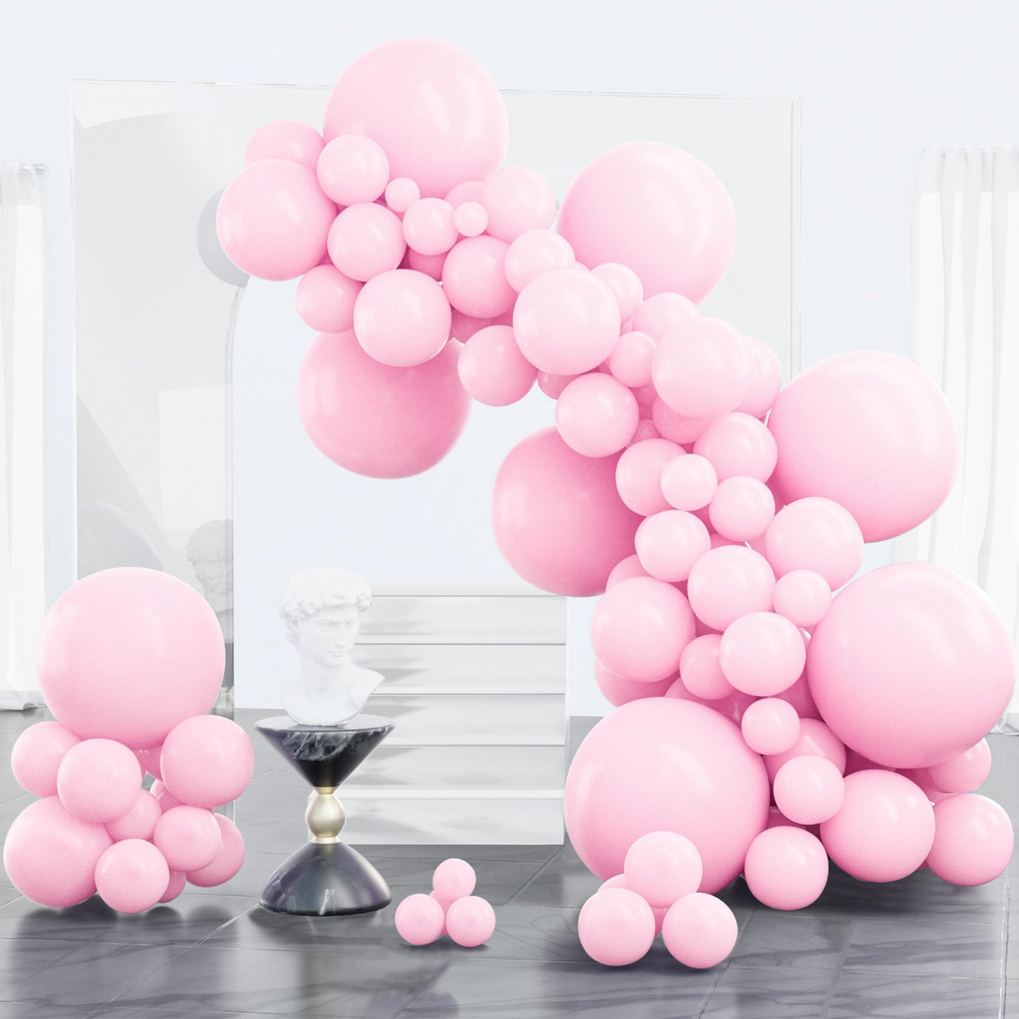 PartyWoo Light Pink Balloons 100 pcs Different Sizes of 36 18 12 10 5 Inch Pastel Baby Pale Pink Balloon Arch Kit Garland for Baby Shower Valentine's Day Princess Birthday Party Decorations Pink-Y48