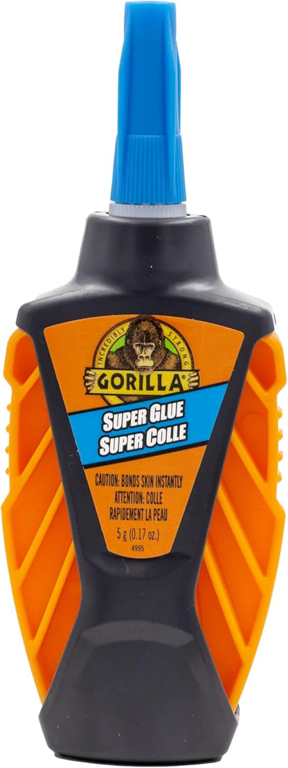 Gorilla Micro Präzisions Sekundenkleber, Schnell trocknend, Cyanacrylat, Präziser Applikator, Anti-Verstopfungs-Kappe, Transparent, 5g, 1 Stück