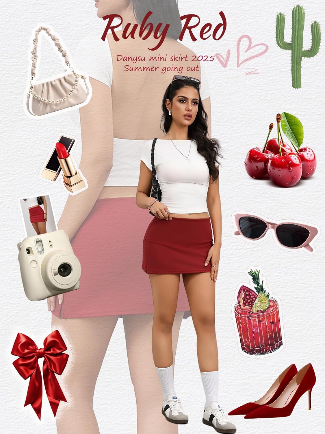 Danysu Dehnbare Mini Skorts Mid Waist Rock mit Shorts Seitenschlitz 2025 Sport Alltag Ausgeh-Outfits