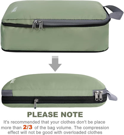 BAGAIL 4er-Set Kompressions-Packwürfel Reise-erweiterbare Packorganizer (Schwarz, 4er-Set)
