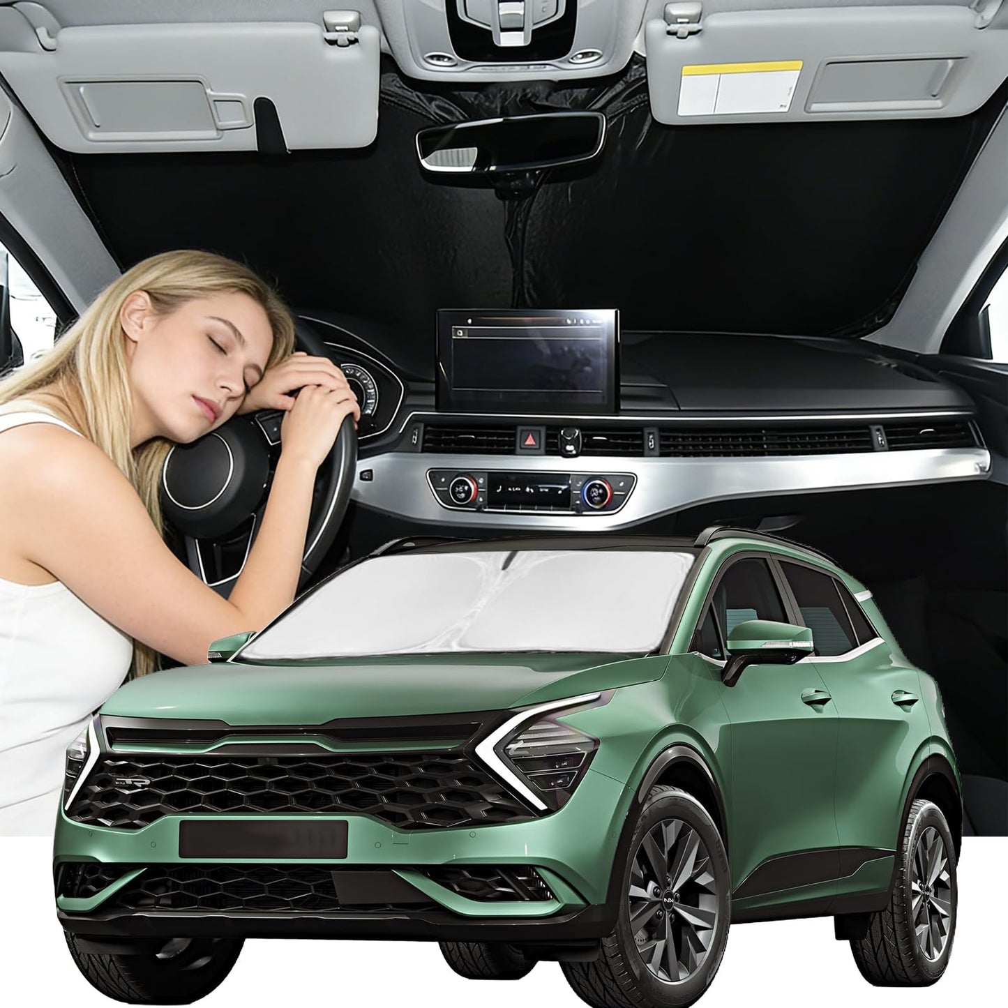 for Toyota Tacoma 2016-2023 2024 2025 2026 Sun Shade Sunshade Windshield Cover - 4 Layers Front Window Shade Custom Fit Tacoma 2Dr 4Dr Pickup Sun Visor 240T Shade Blocks UV Rays Car Accessories
