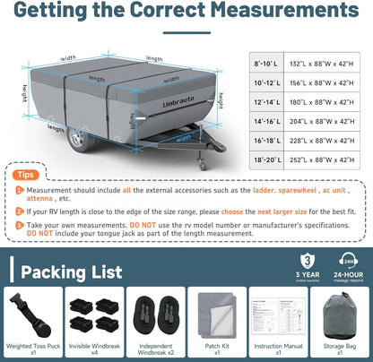 Umbrauto Class C RV Cover Fits 29-32’, Class C Motorhome Camper Cover, Heavy Duty 7 Layers Top Windproof Breathable RV Cover with 3Pcs Extra Straps, Adhesive Repair Patches, 6 Gutter Covers