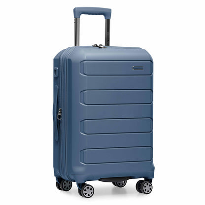 Traveler's Choice Pagosa Hardshell Expandable Luggage with Spinner Wheels, Slate Blue, 3-Piece Set (22/27/30)
