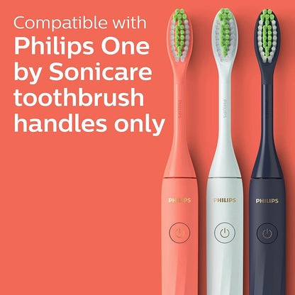 Philips One by Sonicare Ersatzbürstenköpfe, 2er-Pack, Schwarz, Kompatibel mit Philips One elektrische Zahnbürste, BH1022/06