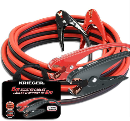 K KRIËGER Jumper Cables for Car Battery, Heavy Duty Automotive Booster Cables for Jump Starting Dead or Weak Batteries with Carrying Bag Included (20-Feet (2-Gauge)