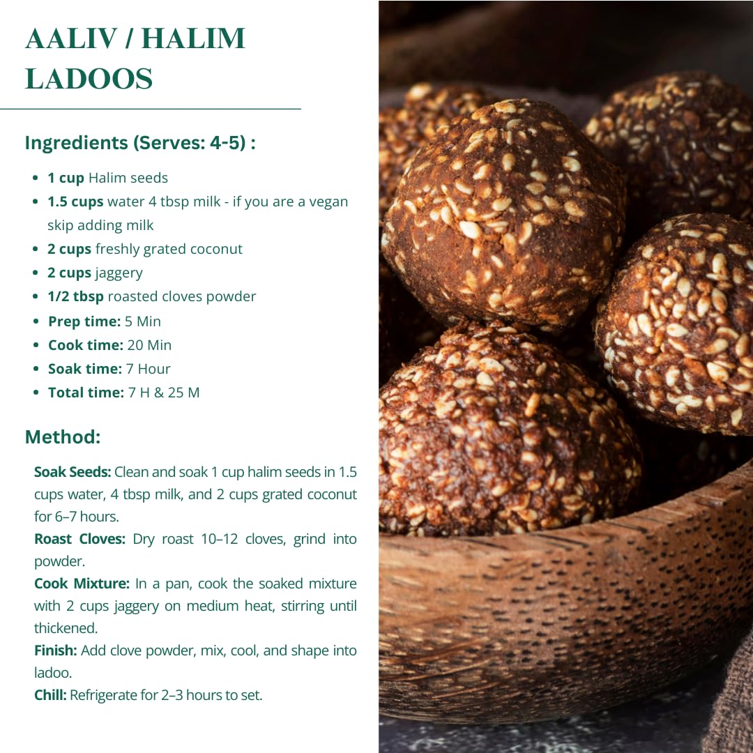 Nutriwish Halim Samen (Aliv/Gartenkresse-Samen), 250 g | Nährstoffreiche Superfood-Samen zum Verzehr | Perfekt für Salate, Suppen, Smoothies, Backwaren, Proteinsnacks & tägliche Wellness-Ernährung