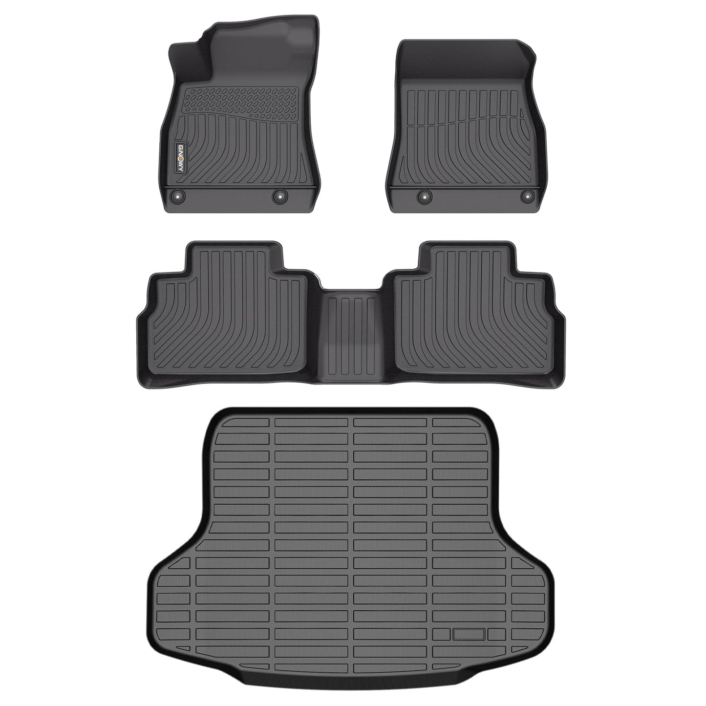 GINOWY-Floor Mats for Toyota 4Runner 1996-2002,1st+2nd Row,TPE All Weather Car Mats Custom Fit Rubber Floor Liners Car Accessories for Toyota 4Runner