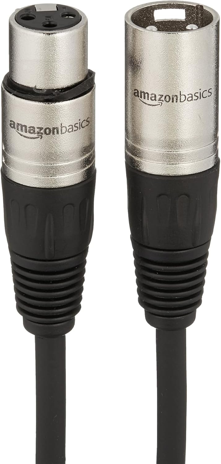 Amazon Basics XLR-Mikrofonkabel für Tonstudio-Lautsprecher, PA-System, Vollkupferleiter, 3 m, Schwarz