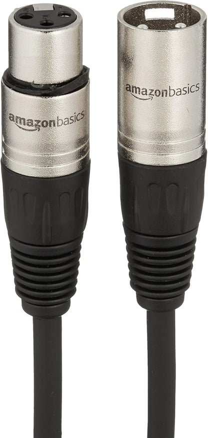 Amazon Basics XLR-Mikrofonkabel für Tonstudio-Lautsprecher, PA-System, Vollkupferleiter, 3 m, Schwarz