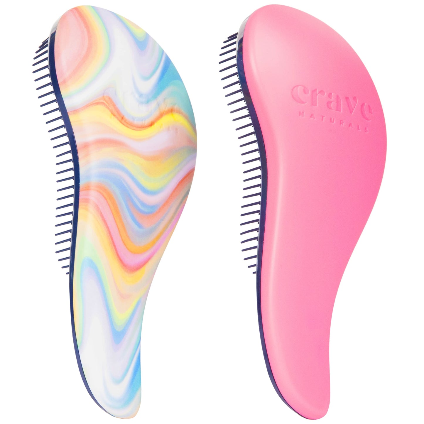 Crave Naturals Glide Thru Entwirrbürste für Erwachsene und Kinder. Entwirrbürste für natürliches, lockiges, glattes, nasses oder trockenes Haar. Haarbürsten für Frauen. Stylingbürste (Blau)