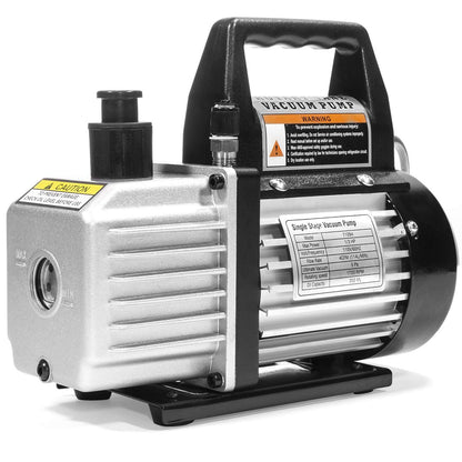 XtremepowerUS 3CFM 1/4HP Vacuum Pump HVAC R134a, R12, R22, R410a, A/C Refrigeration R134 Can Tap Adapter, R134 Quick Connector AC Manifold Gauge Air Conditioner Oil Bottle w/Bag