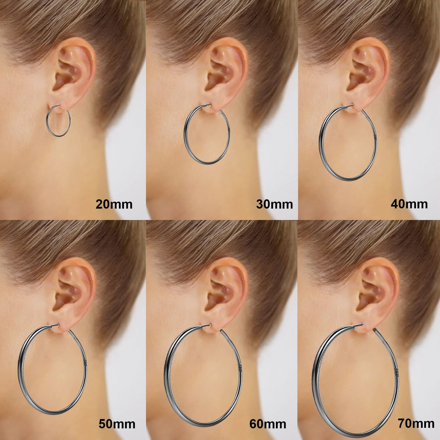 Große Gold Creolen für Frauen, Hypoallergene Dünne Gold Creolen, Sterling Silber Creolen für Damen, Extra Große, Mittelgroße, Große Creolen
