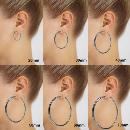 Große Gold Creolen für Frauen, Hypoallergene Dünne Gold Creolen, Sterling Silber Creolen für Damen, Extra Große, Mittelgroße, Große Creolen