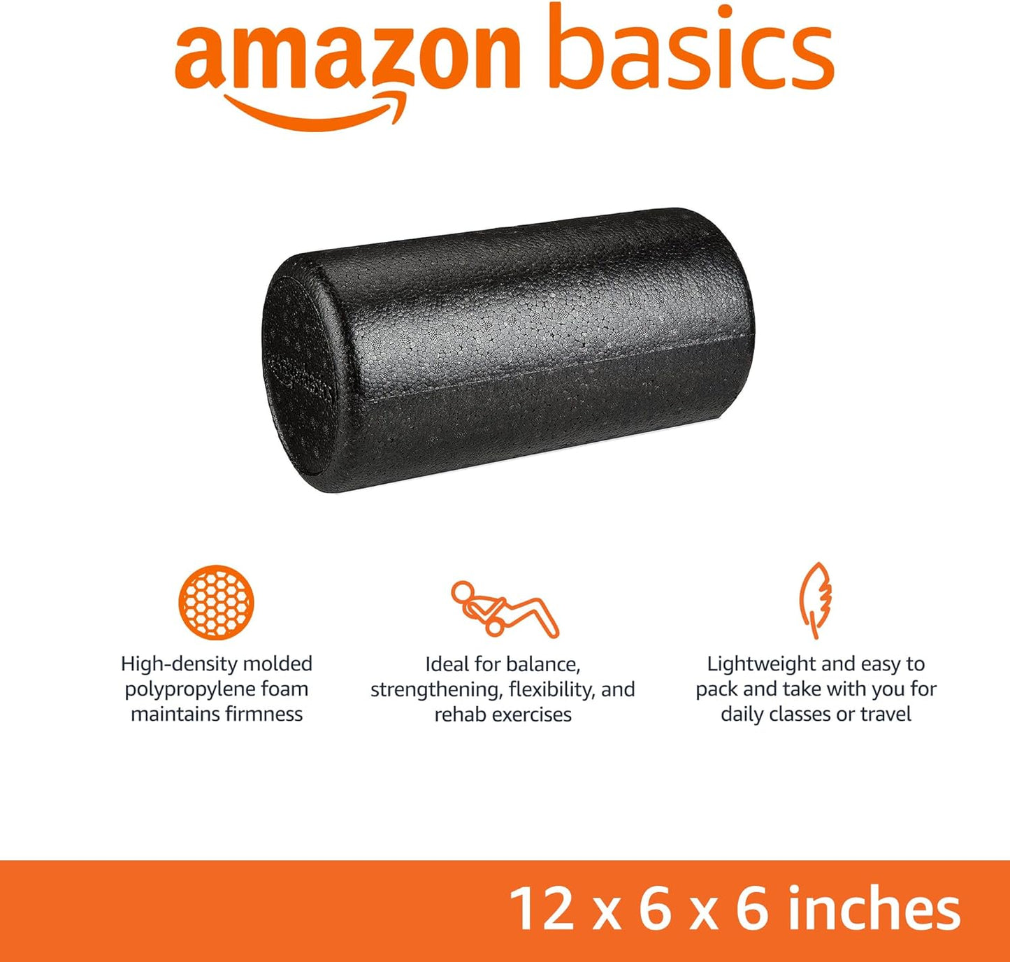 Amazon Basics Schaumstoffrolle mit hoher Dichte, rund