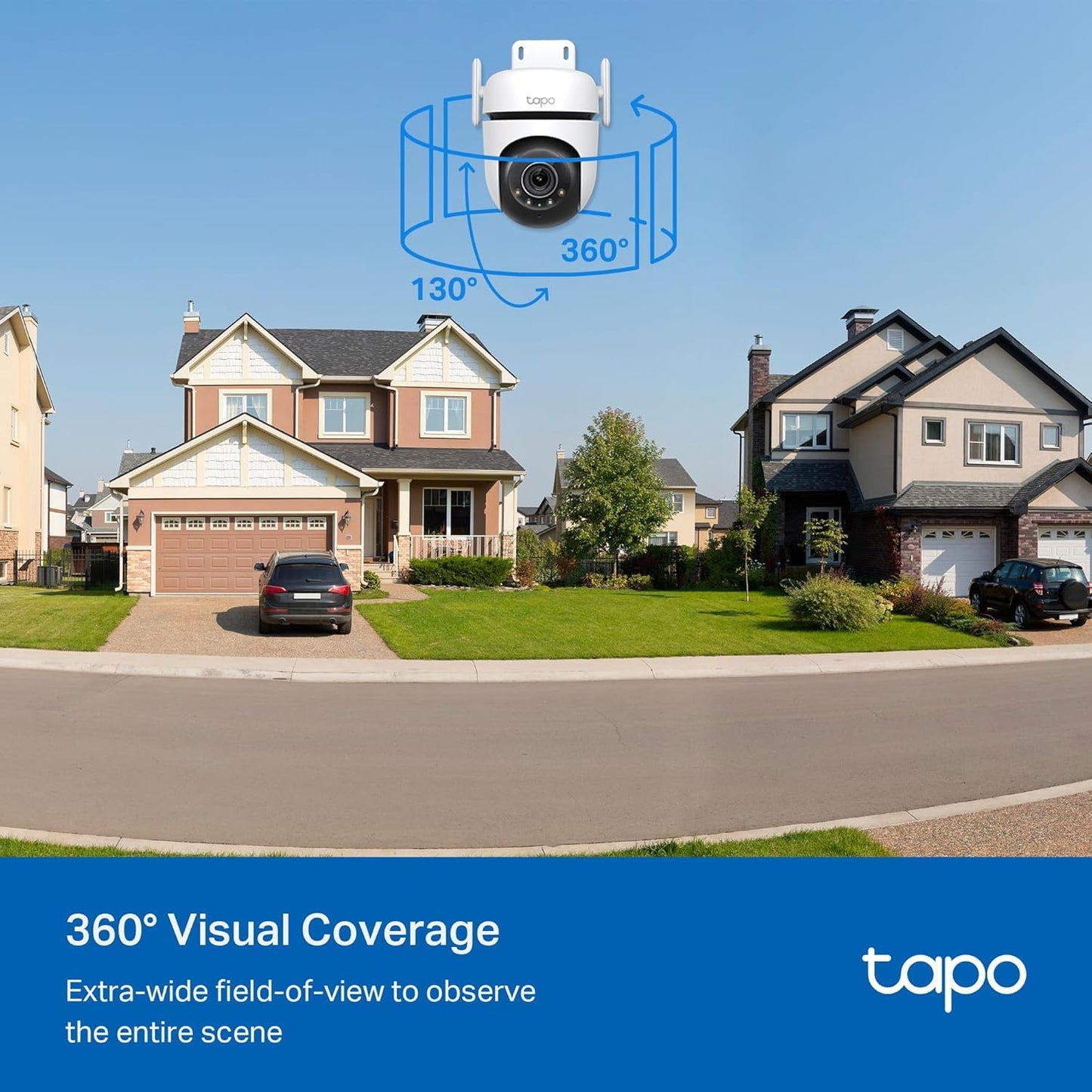Tapo 1080P Outdoor Wired Pan/Tilt Security Wi-Fi Camera, 360° View, Motion Tracking, Works with Alexa & Google Home, Night Vision, Free AI Detection, Cloud & SD Card Storage(up to 512GB), Tapo C500…