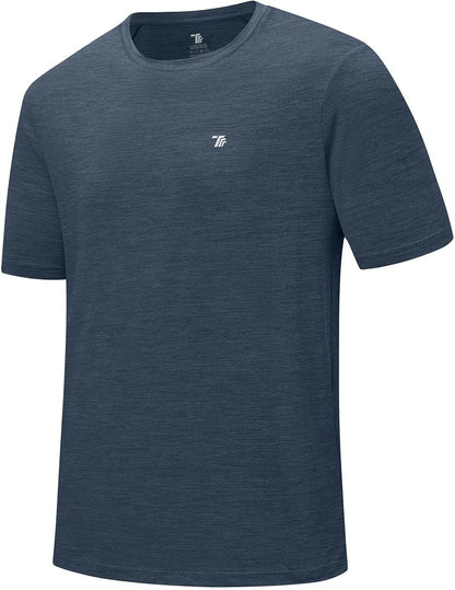 Rdruko Herren Kurzarm Trainingsshirts – Trockene Passform – Feuchtigkeitstransportierend – Für Laufen, Fitnessstudio, aktiven Sport