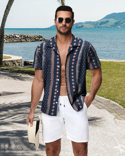 HMIYA Herren Hawaiihemden Kurzarm Button-Up Hemd Herren S-3XL