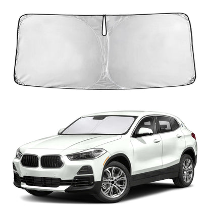 EcoNour Car Windshield Sunshade | Blocks 99% Heat & Keeps Interior Cool | Universal Fits Cars, SUVs, Trucks | Automotive Sun Screen, Visor & Car Accessories for Summer | Medium (64x32 Inches)