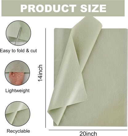 100 Blatt Seidenpapier Salbeigrün 35x50cm Geschenkpapier Seidenpapier Großpackung für DIY-Projekte Geschenktüten Geschenkverpackungen Hochzeiten Valentinstag Ostern Weihnachten und Geburtstagsfeiern Basteln