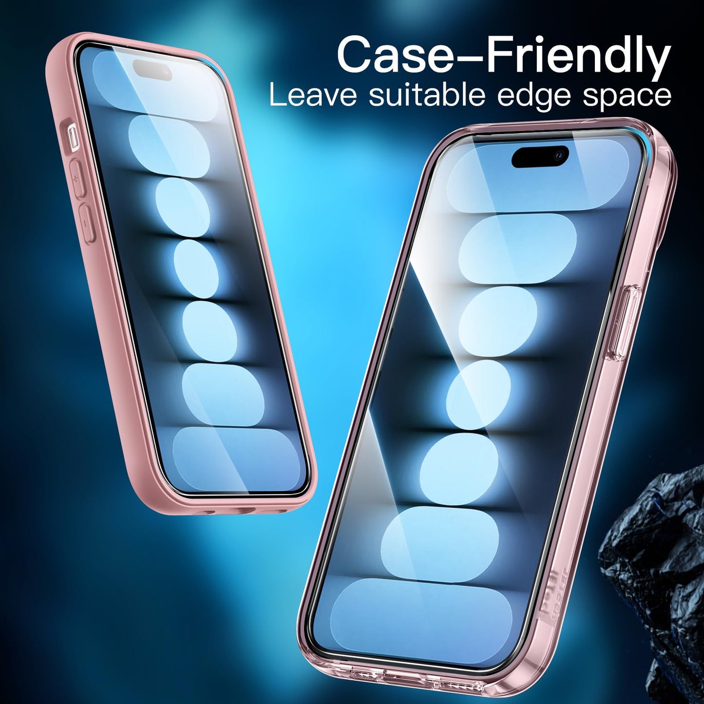 JETech Displayschutzfolie für iPhone 16 6,1 Zoll, gehärtetes Glas mit einfachem Installationstool, Case-Friendly, HD Klar, 3 Stück