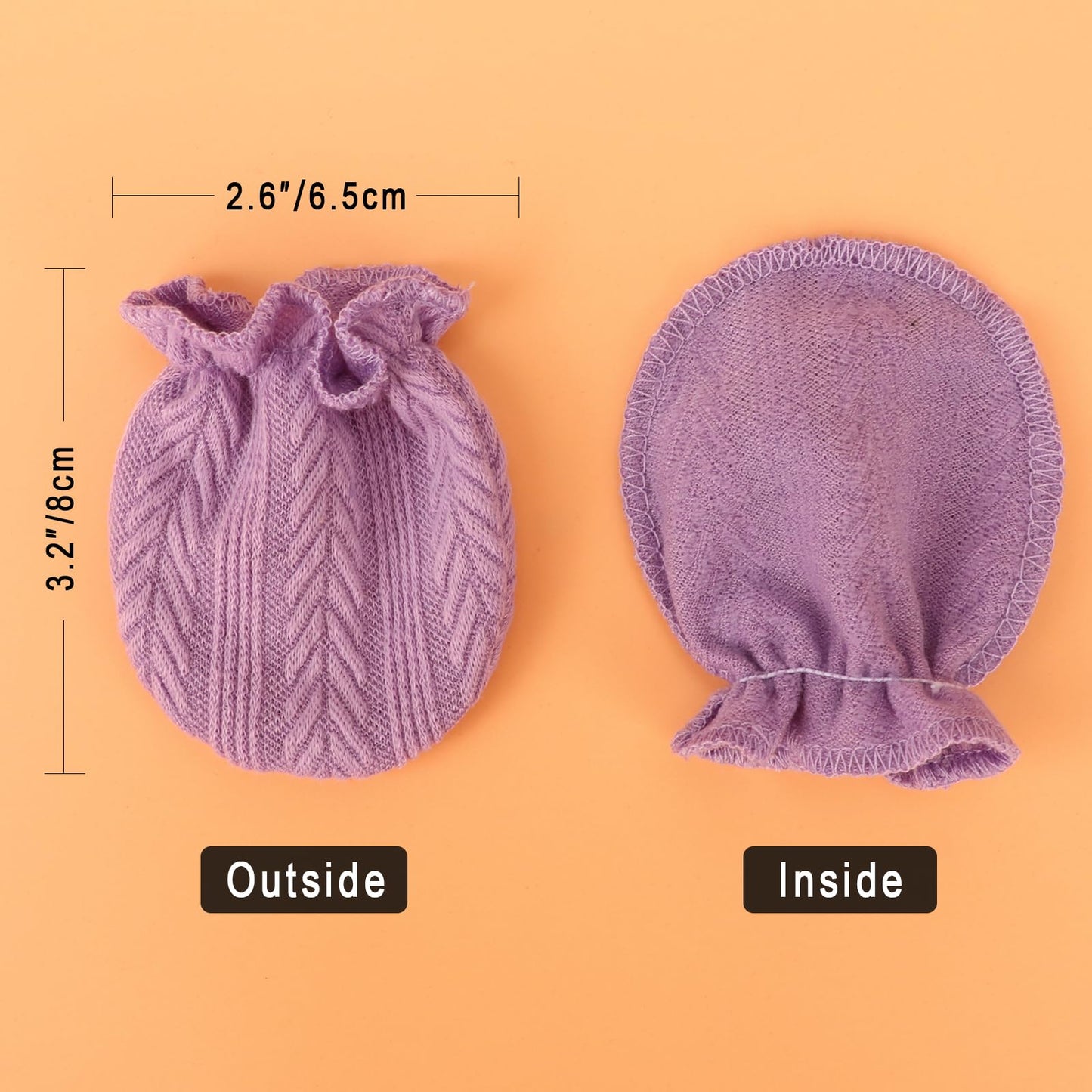 BQUBO Baby Fäustlinge Kratzschutz Handschuhe aus Baumwolle mit elastischem Bündchen Hypoallergen für Neugeborene und Babys von 0-6 Monaten Jungen und Mädchen