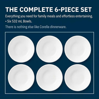 Elevate Your Mealtime with Corelle Vitrelle 6-Piece Soup/Cereal Bowl Set