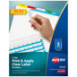 Avery 8 Tab Dividers for 3 Ring Binder, Easy Print & Apply Clear Label Strip, Index Maker Customizable Multicolor Tabs, 25 Sets (11424)