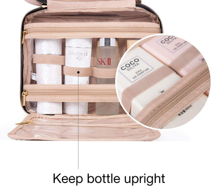 BAGSMART Kulturbeutel Reise-Organizer mit Aufhängehaken, wasserdichte Make-up-Kosmetiktasche für Zubehör, Shampoo, Standardbehälter, Toilettenartikel