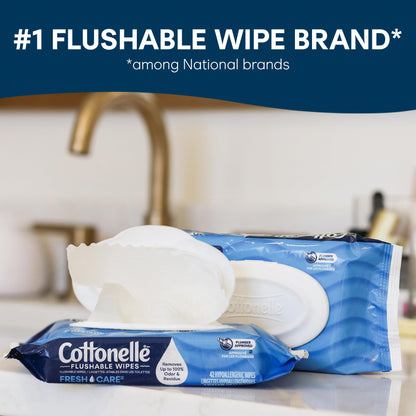 Cottonelle Fresh Care Feuchte Toilettentücher, Erfrischungstücher für Erwachsene, 4 Spenderboxen, 42 Tücher pro Box (insgesamt 168 Tücher), Verpackung kann variieren