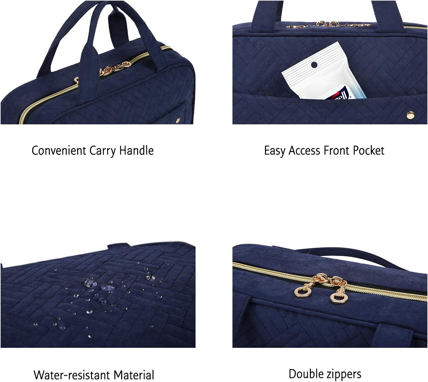 BAGSMART Kulturbeutel Reise-Organizer mit Aufhängehaken, wasserdichte Make-up-Kosmetiktasche für Zubehör, Shampoo, Standardbehälter, Toilettenartikel