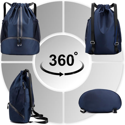 Hoedia Sports-Kordelzugrucksack – Schwimm-Turnbeutel mit Schuhfach und wasserdichter Tasche für Damen und Herren