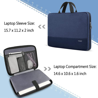 Funda para portátil Ytonet, bolsa para portátil TSA de 15.6 pulgadas, funda para portátil resistente al agua, bolsa de transporte para ordenador compatible con portátiles Lenovo, HP, Dell, Asus, regalos para hombres y mujeres, gris
