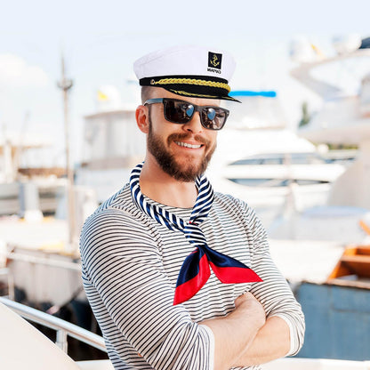 Yacht Kapitänshut, Matrosenhut, Schiff Boot Mütze, Kapitäns Kostümzubehör für Damen Herren Verkleidung Halloween