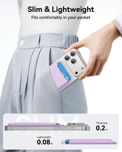für MagSafe Wallet, 3 Kartenfächer, magnetische schlanke Handy-Geldbörse für iPhone 17/16/15/14/13/12 Pro Max Plus Air Serie, RFID-blockierendes veganes Leder, Schwarz