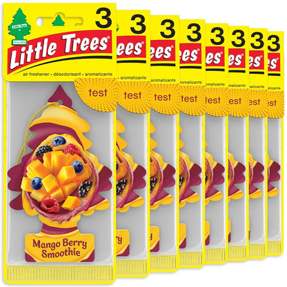 LITTLE TREES Car Air Freshener | Hanging Tree Provides Long Lasting Scent for Auto and Home | Black Ice, 24 Air Fresheners