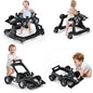 HONEY JOY 4-in-1 Baby Walker, Activity Push Walker w/3 Adjustable Heights, Smooth Wheels w/Adjustable Speed, Padded Seat, Music & Light, Foldable Car Walker for Baby Boys Girls Age 6 Months+ (Blue)