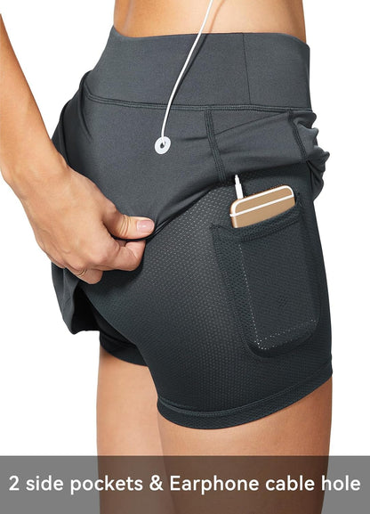 baleaf Damen Tennis Golf Röcke Skorts mit Shorts Laufsport Stretch Athletic mit Innentaschen