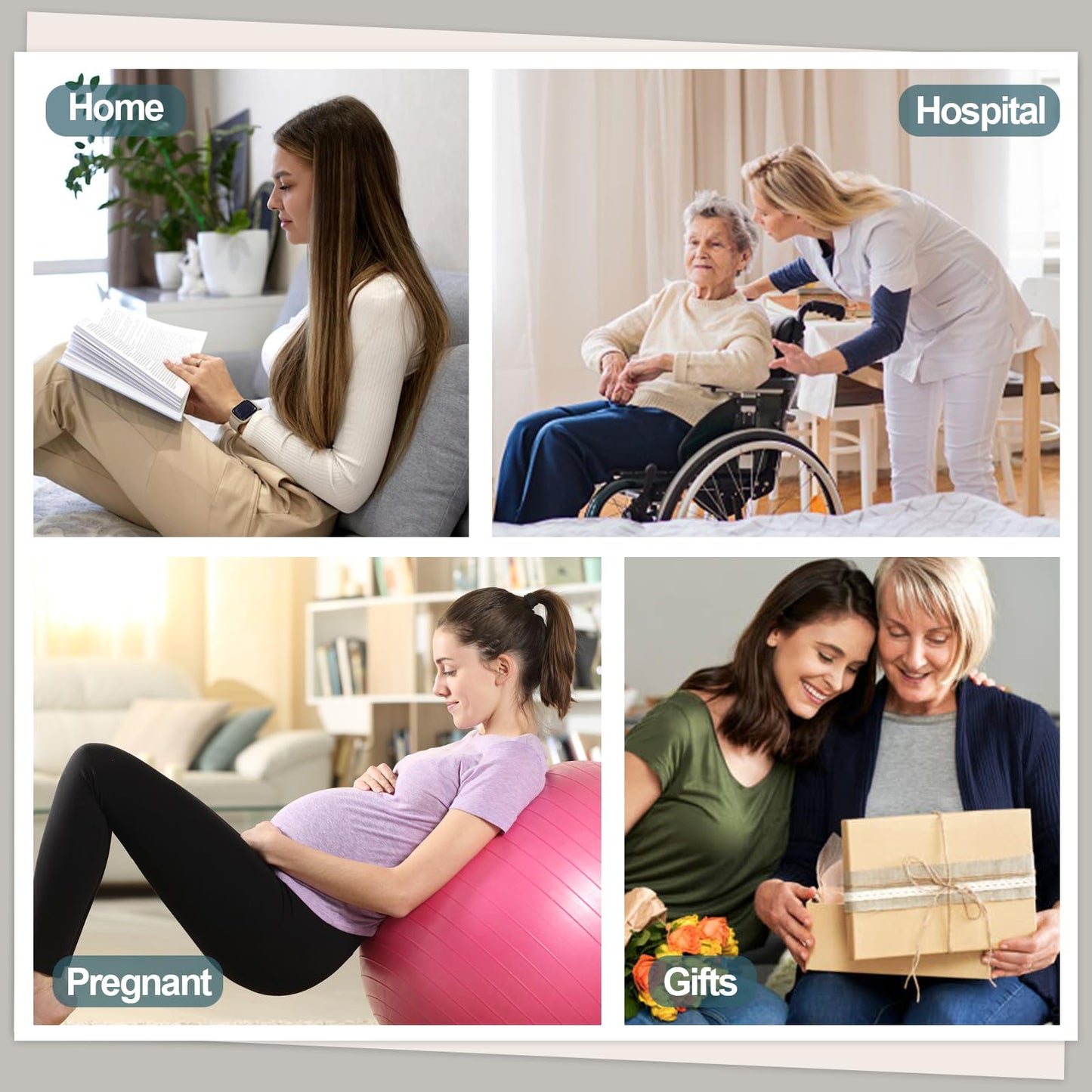 BONANGEL Pilates Socken mit Noppen für Damen, 3 Paar rutschfeste Yoga Ballett Barre Krankenhaus Sport Socken für Damen