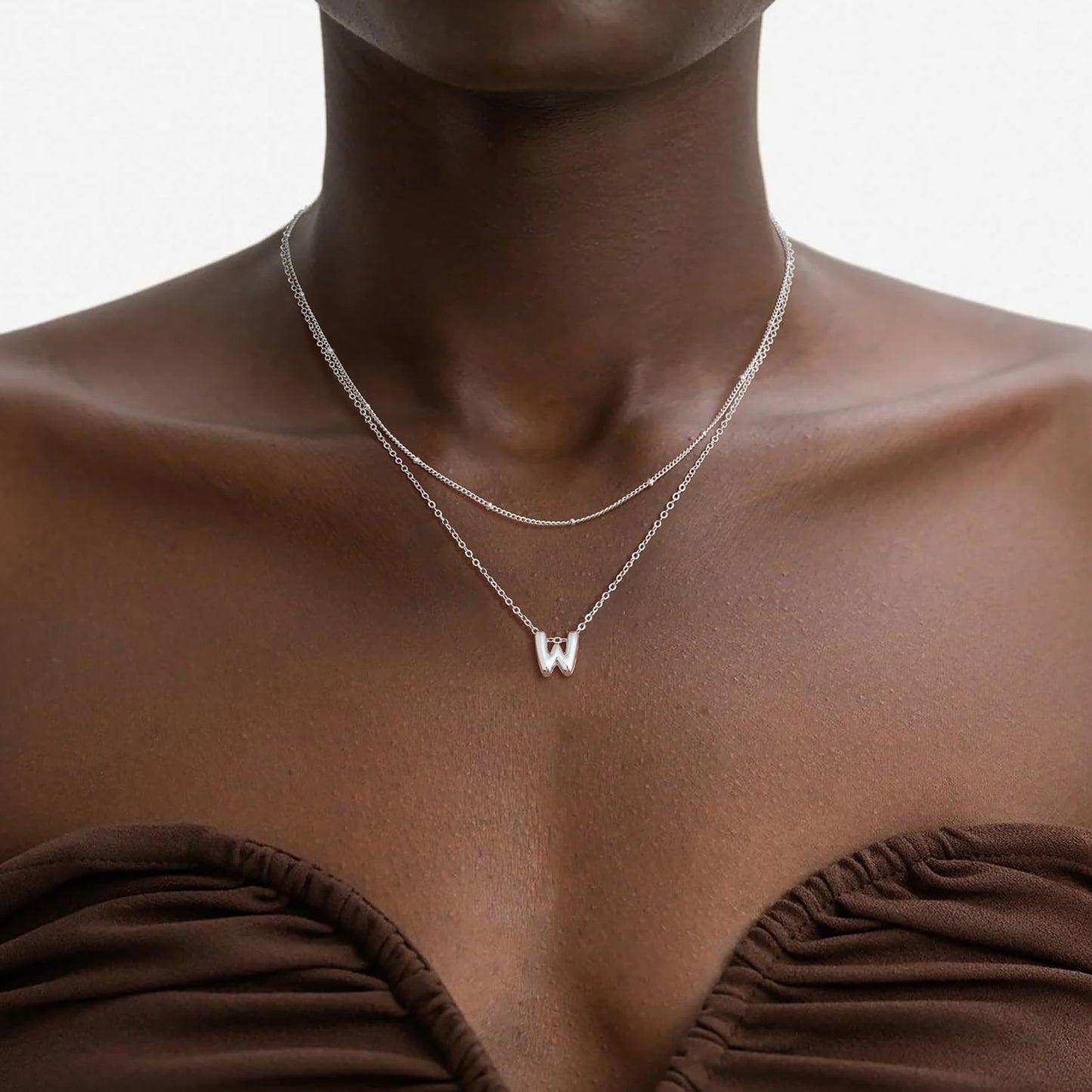 Thaivor Osterkorb-Füller – Initialen-Halsketten für Frauen, 14K vergoldete Bubble Letter Halskette, geschichtete zierliche süße Choker-Anhänger, Stapel-Schmuck, Mode-Accessoires, Teenager-Trendgeschenk