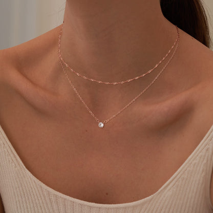 Tewiky Dainty 14k Gold Plated/Silver Cubic Zirconia Necklaces for Women, Simple CZ Jewelry Necklaces Trendy Gifts