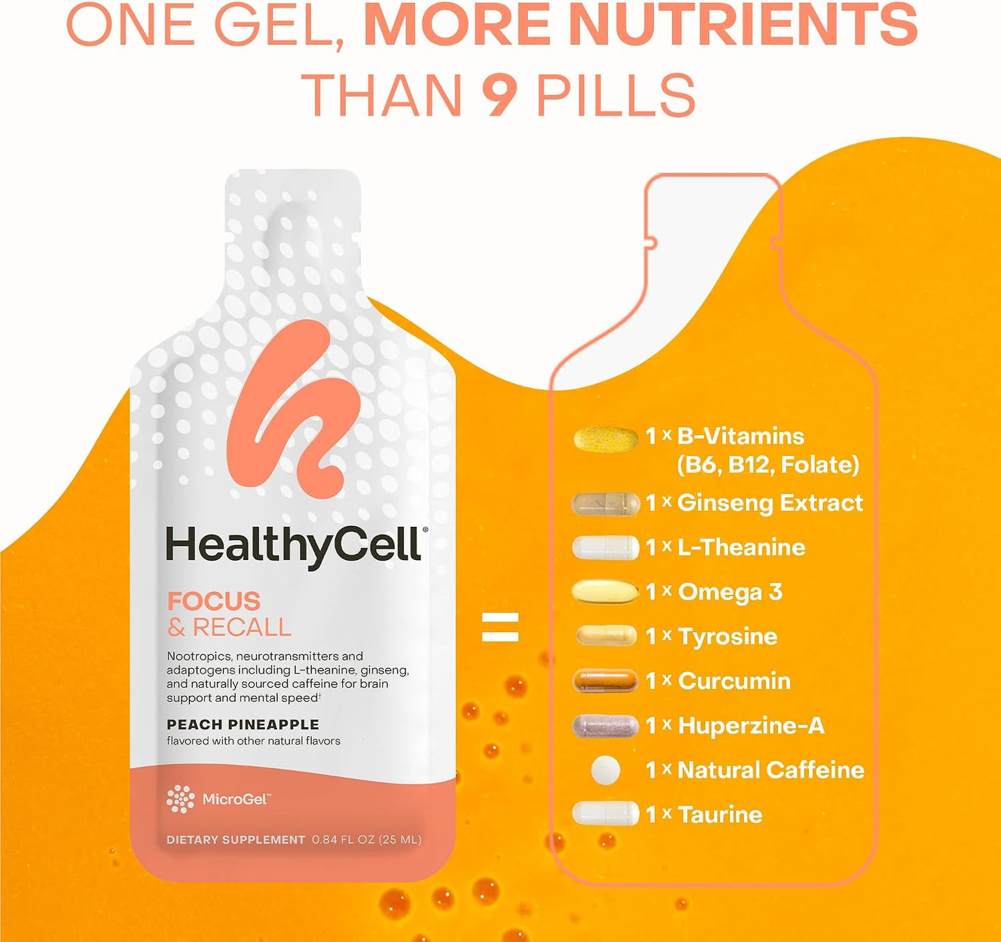Healthycell REM Sleep Aid Supplement + Focus & Recall Brain Supplement for Memory & Focus Bundle