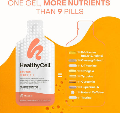 Healthycell REM Sleep Aid Supplement + Focus & Recall Brain Supplement for Memory & Focus Bundle