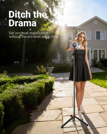 EUCOS 62" Handy-Stativ, Stativ für iPhone und Selfie-Stick mit Fernbedienung, ausziehbarer Handy-Ständer und ultimativer Handy-Halter, robustester Handy-Ständer, kompatibel mit iPhone/Android