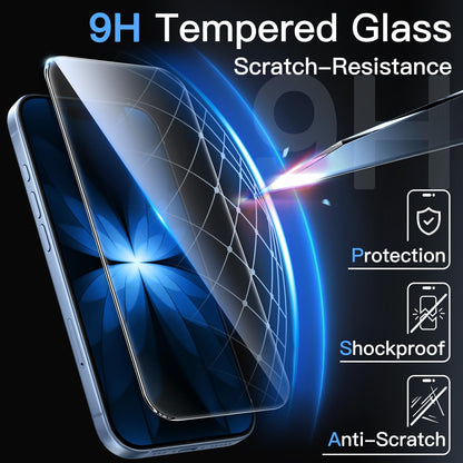 JETech Displayschutzfolie für iPhone 16 6,1 Zoll, gehärtetes Glas mit einfachem Installationstool, Case-Friendly, HD Klar, 3 Stück