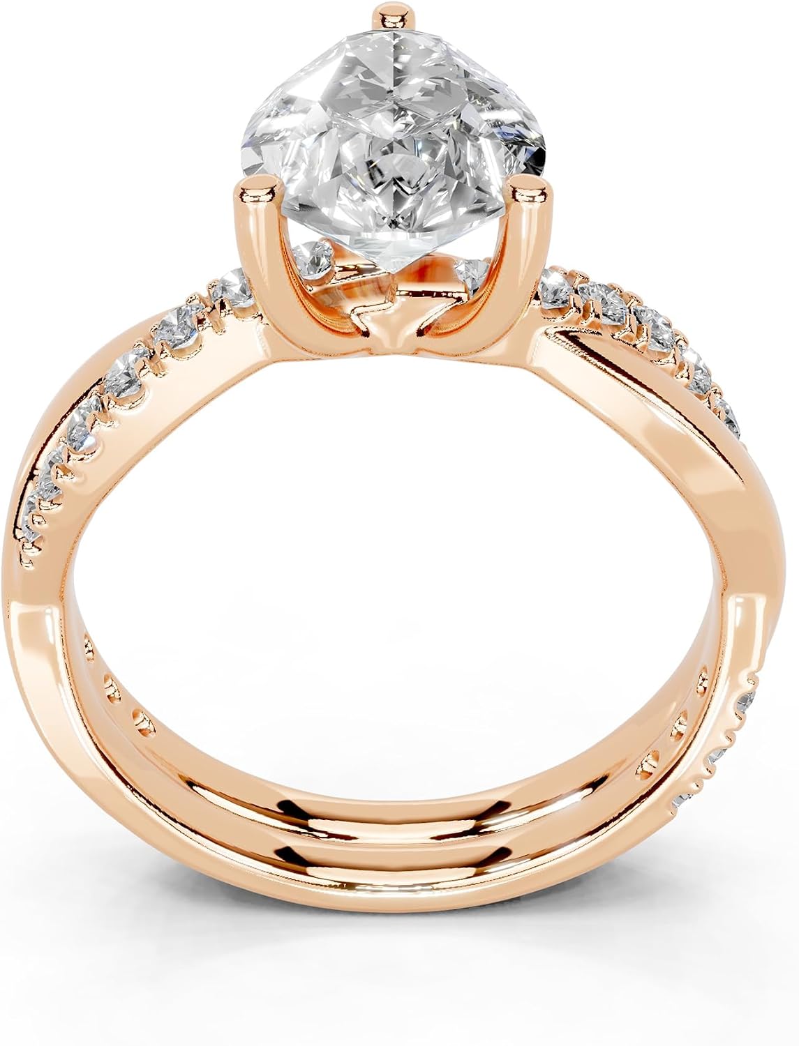 Pear Cut Lab Grown Diamond IGI Certified 3 Prong Split Shank Engagement Anniversary Wedding Ring in 14K Gold, Platinium for Women (1.0-5.0 Ct, F-G Color, VS1-VS2 Clarity)