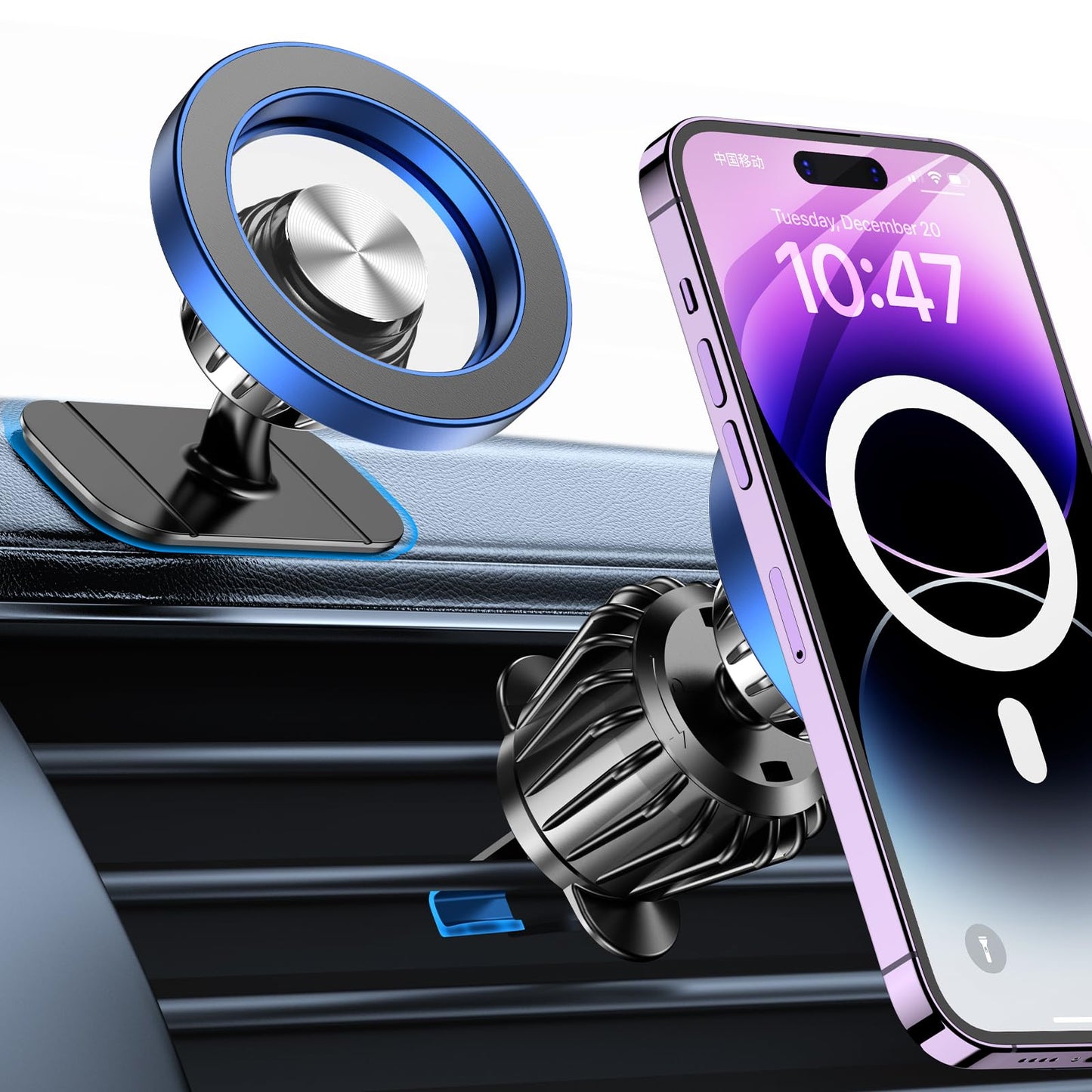 Kaistyle for Magsafe Car Mount【Strong Magnets】Magnetic Phone Holder for Car Phone Holder Mount Dash Mounted Holders Phone Holders for Your Car Accessories for Women Men for iPhone 17 Pro Max 16 15 14